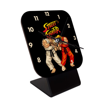 Street fighter, Quartz Table clock in natural wood (10cm)