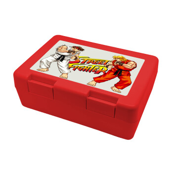 Street fighter, Children's cookie container RED 185x128x65mm (BPA free plastic)