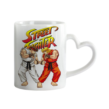 Street fighter, Mug heart handle, ceramic, 330ml