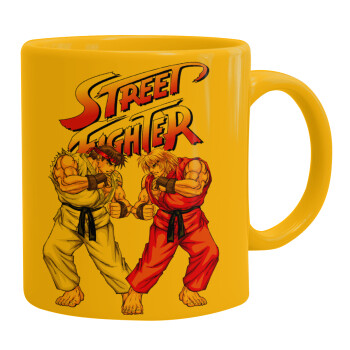 Street fighter, Ceramic coffee mug yellow, 330ml (1pcs)