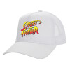 Structured Trucker Adult Hat, with Mesh, WHITE (100% COTTON, ADULT, UNISEX, ONE SIZE)