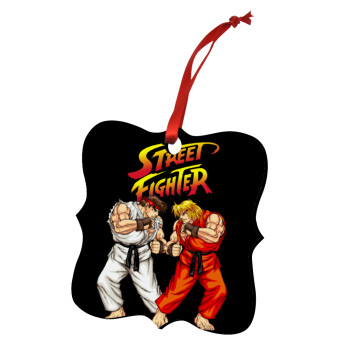 Street fighter, Christmas ornament polygon wooden 7.5cm