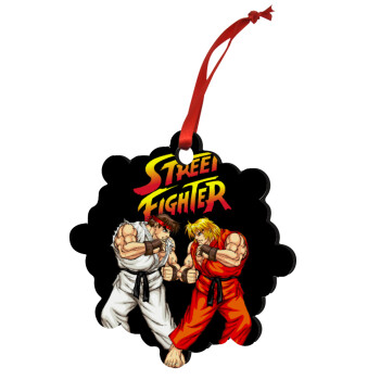 Street fighter, Christmas ornament snowflake wooden 7.5cm