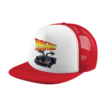 Back to the future, Καπέλο Ενηλίκων Soft Trucker με Δίχτυ Red/White (POLYESTER, ΕΝΗΛΙΚΩΝ, UNISEX, ONE SIZE)