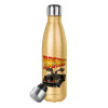 Glitter gold stainless steel thermos bottle, double-walled, 500ml