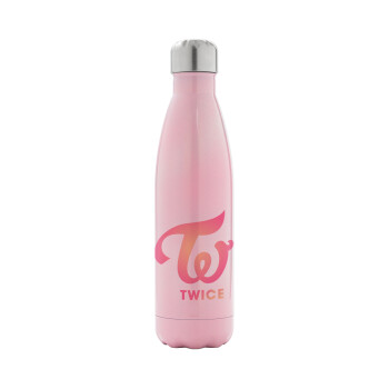 Twice, Metal mug thermos Pink Iridiscent (Stainless steel), double wall, 500ml