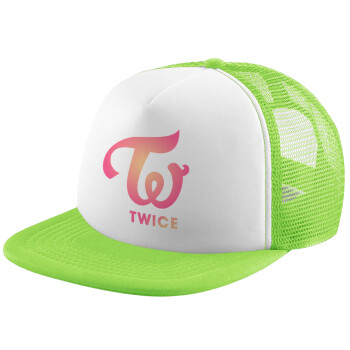 Twice, Καπέλο Ενηλίκων Soft Trucker με Δίχτυ ΠΡΑΣΙΝΟ/ΛΕΥΚΟ (POLYESTER, ΕΝΗΛΙΚΩΝ, ONE SIZE)