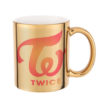 Twice, Mug ceramic, gold mirror, 330ml
