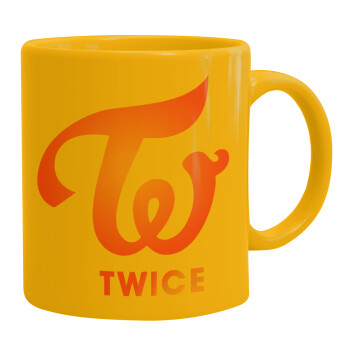 Twice, Ceramic coffee mug yellow, 330ml (1pcs)
