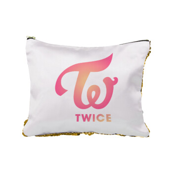 Twice, Sequin Gold Pouch Cosmetic Bag