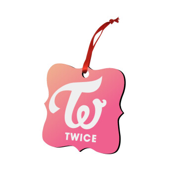 Twice, Christmas ornament polygon wooden 7.5cm