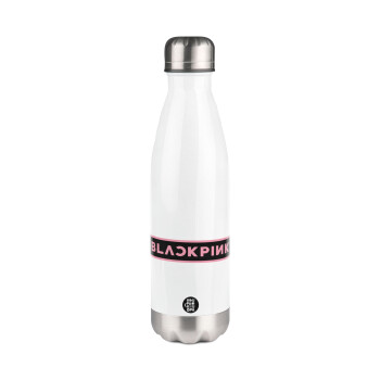BLACKPINK, Metal mug thermos White (Stainless steel), double wall, 500ml