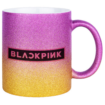 BLACKPINK, Κούπα Χρυσή/Ροζ Glitter, κεραμική, 330ml