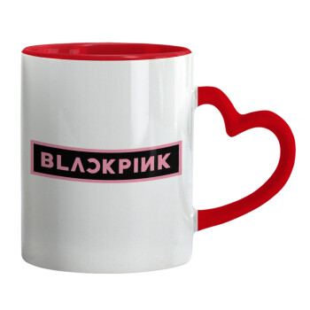 BLACKPINK, Mug heart red handle, ceramic, 330ml