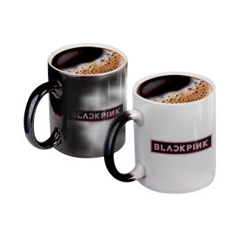 BLACKPINK, Color changing magic Mug, ceramic, 330ml when adding hot liquid inside, the black colour desappears (1 pcs)