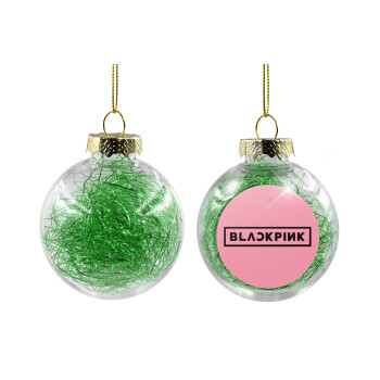 BLACKPINK, Transparent Christmas tree ball ornament with green filling 8cm