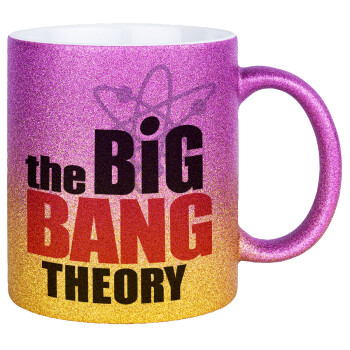 The Big Bang Theory, Κούπα Χρυσή/Ροζ Glitter, κεραμική, 330ml