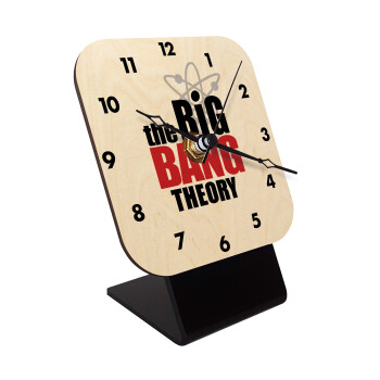 The Big Bang Theory, Quartz Table clock in natural wood (10cm)