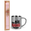 Easter Set, metallic thermal cup (300ml) & aromatic flat Easter candle (30cm) (PINK)