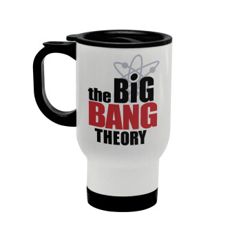 The Big Bang Theory, Stainless steel travel mug with lid, double wall white 450ml