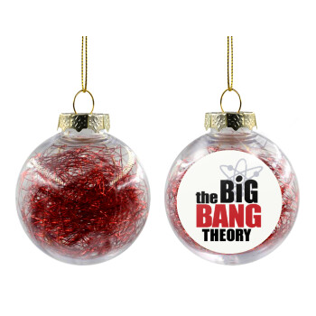 The Big Bang Theory, Transparent Christmas tree ball ornament with red filling 8cm