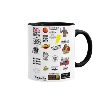 The Big Bang Theory pattern, Mug colored black, ceramic, 330ml