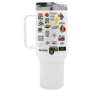 The Big Bang Theory pattern, Mega Tumbler με καπάκι, διπλού τοιχώματος (θερμό) 1,2L