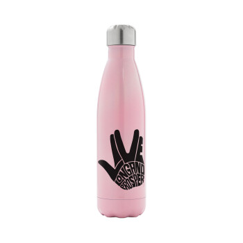 Star Trek Long and Prosper, Metal mug thermos Pink Iridiscent (Stainless steel), double wall, 500ml