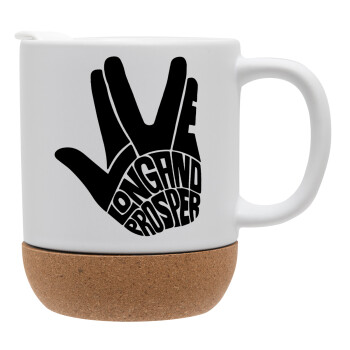 Star Trek Long and Prosper, Ceramic coffee mug Cork (MAT), 330ml (1pcs)