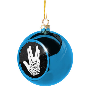 Star Trek Long and Prosper, Χριστουγεννιάτικη μπάλα δένδρου Μπλε 8cm