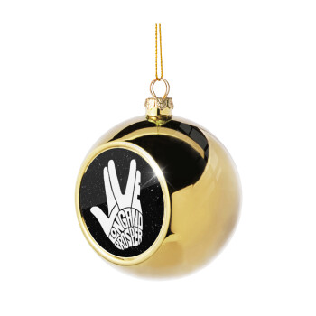 Star Trek Long and Prosper, Golden Christmas tree ball ornament 8cm