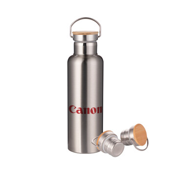 Canon, Stainless steel Silver with wooden lid (bamboo), double wall, 750ml