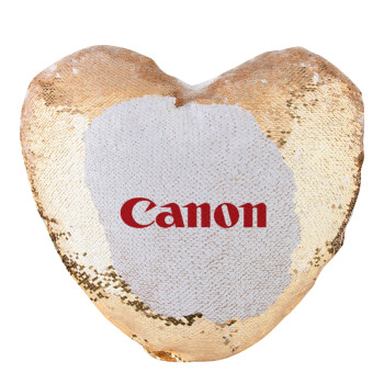 Canon, Μαξιλάρι καναπέ καρδιά Μαγικό Χρυσό με πούλιες 40x40cm περιέχεται το  γέμισμα