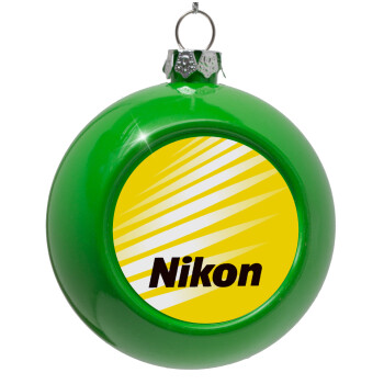 Nikon, Green Christmas tree ornament bauble 8cm