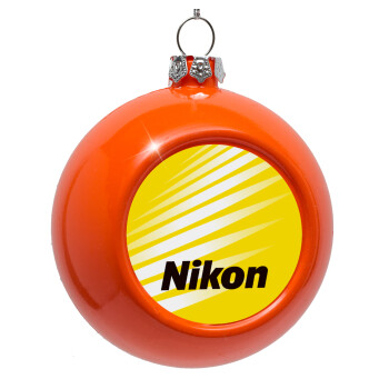 Nikon, Orange Christmas tree ornament bauble 8cm