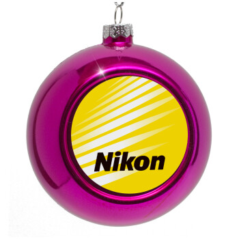 Nikon, Purple Christmas tree ornament bauble 8cm