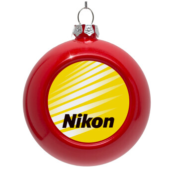 Nikon, Red Christmas tree ornament bauble 8cm