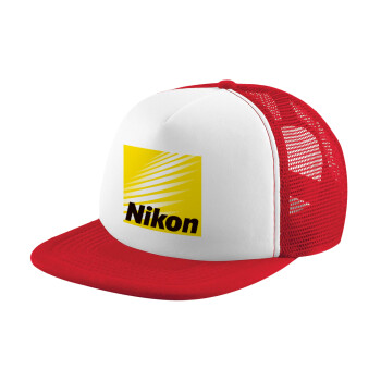 Nikon, Καπέλο παιδικό Soft Trucker με Δίχτυ ΚΟΚΚΙΝΟ/ΛΕΥΚΟ (POLYESTER, ΠΑΙΔΙΚΟ, ONE SIZE)