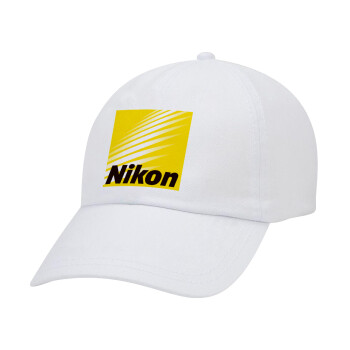 Nikon, Καπέλο Ενηλίκων Baseball Λευκό 5-φύλλο (POLYESTER, ΕΝΗΛΙΚΩΝ, UNISEX, ONE SIZE)