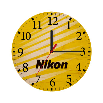 Nikon, Ρολόι τοίχου ξύλινο plywood (20cm)