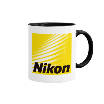 Nikon, Κούπα χρωματιστή μαύρη, κεραμική, 330ml