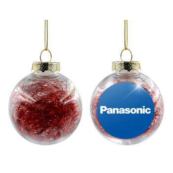 Panasonic, Transparent Christmas tree ball ornament with red filling 8cm