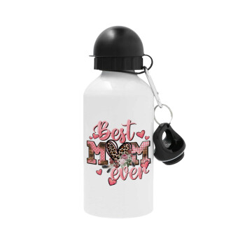 Best mom ever Mother's Day, Metal water bottle, White, aluminum 500ml