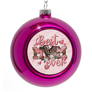 Best mom ever Mother's Day, Purple Christmas tree ornament bauble 8cm