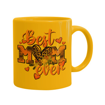 Best mom ever Mother's Day, Ceramic coffee mug yellow, 330ml