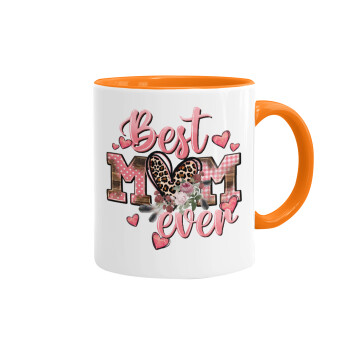 Best mom ever Mother's Day, Mug colored orange, ceramic, 330ml