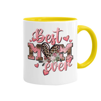 Best mom ever Mother's Day, Mug colored yellow, ceramic, 330ml