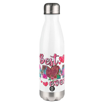 Best mom ever Mother's Day pink, Metal mug thermos White (Stainless steel), double wall, 500ml