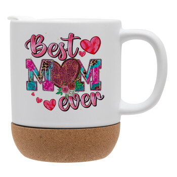 Best mom ever Mother's Day pink, Ceramic coffee mug Cork (MAT), 330ml (1pcs)