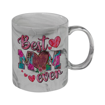 Best mom ever Mother's Day pink, Mug ceramic marble style, 330ml